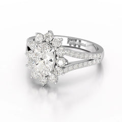 1.94 CT Oval Cut Halo Lab Diamond Ring