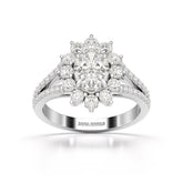 1.94 CT Oval Cut Halo Lab Diamond Ring