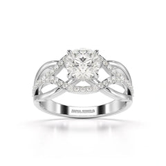 1.35 CT Layered Round Cut Lab Diamond Ring
