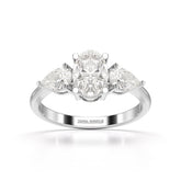 2.1 CT Oval Cut Three Stone Lab Diamond Ring