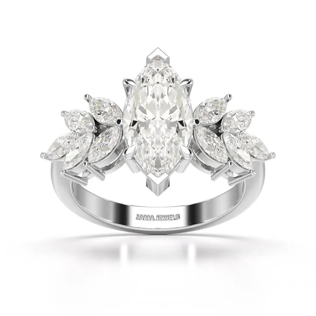 3.7 CT Marquis Cut Lab Diamond Ring Jama Jewels