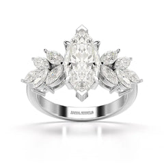 3.7 CT Marquis Cut Lab Diamond Ring Jama Jewels