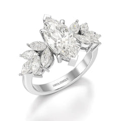 3.7 CT Marquis Cut Lab Diamond Ring Jama Jewels