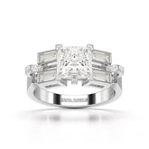 2.54 CT Princess Cut Lab Diamond Ring