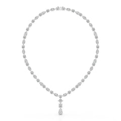 36.46 CT Lab Diamond Round Marquise Necklace Jama Jewels