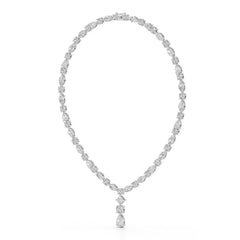 36.46 CT Lab Diamond Round Marquise Necklace Jama Jewels