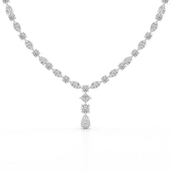 36.46 CT Lab Diamond Round Marquise Necklace Jama Jewels