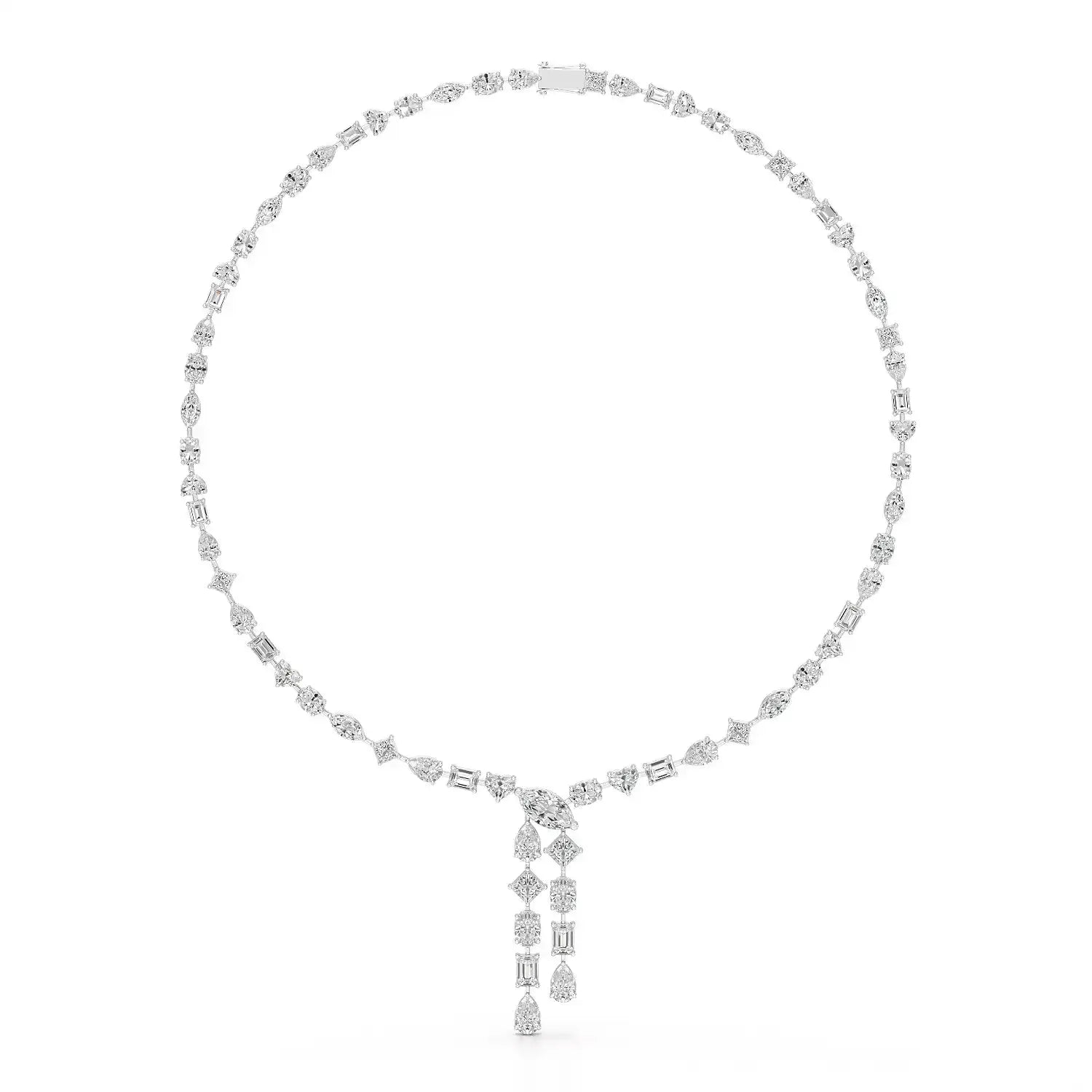 33.14 CT Lab Diamond Heart Cut Marquise Necklace Jama Jewels