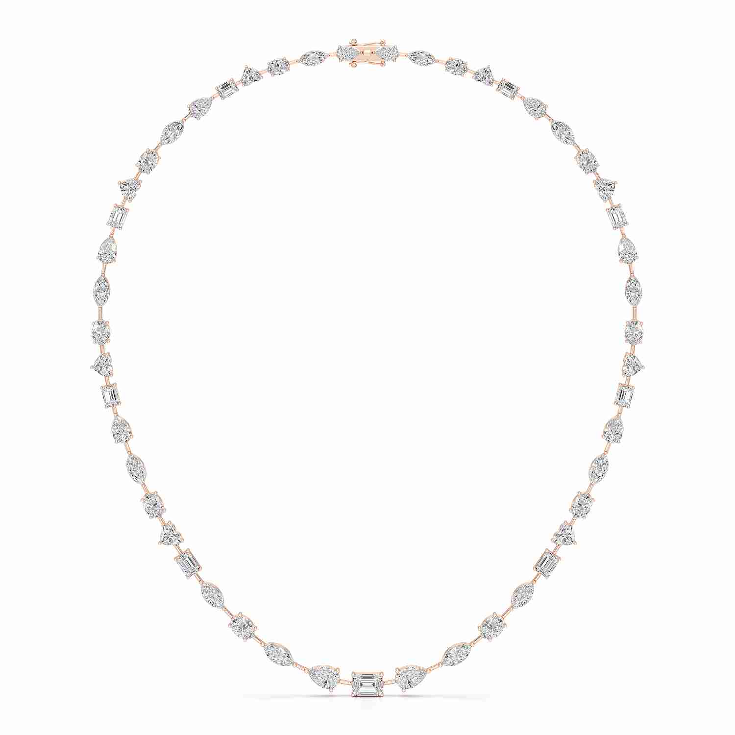 26.26 CT Lab Diamond Emerald Necklace Jama Jewels