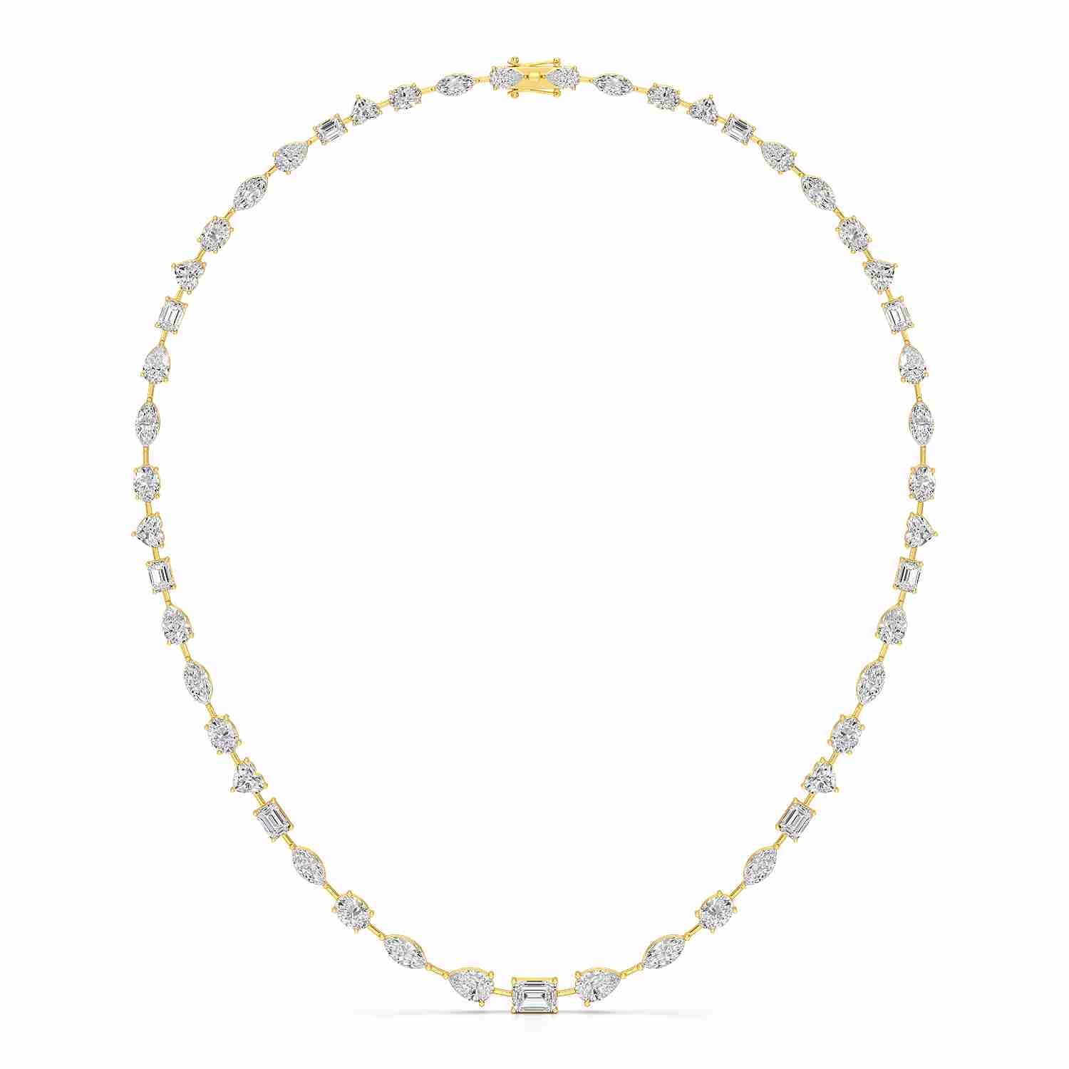 26.26 CT Lab Diamond Emerald Necklace Jama Jewels