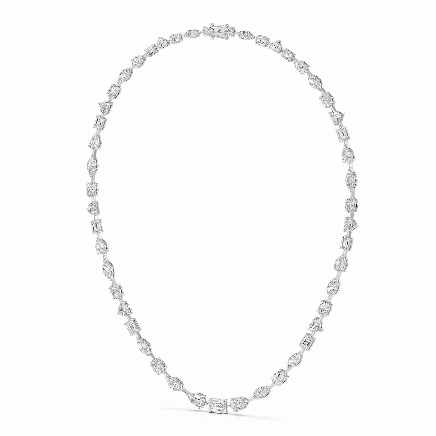 26.26 CT Lab Diamond Emerald Necklace Jama Jewels