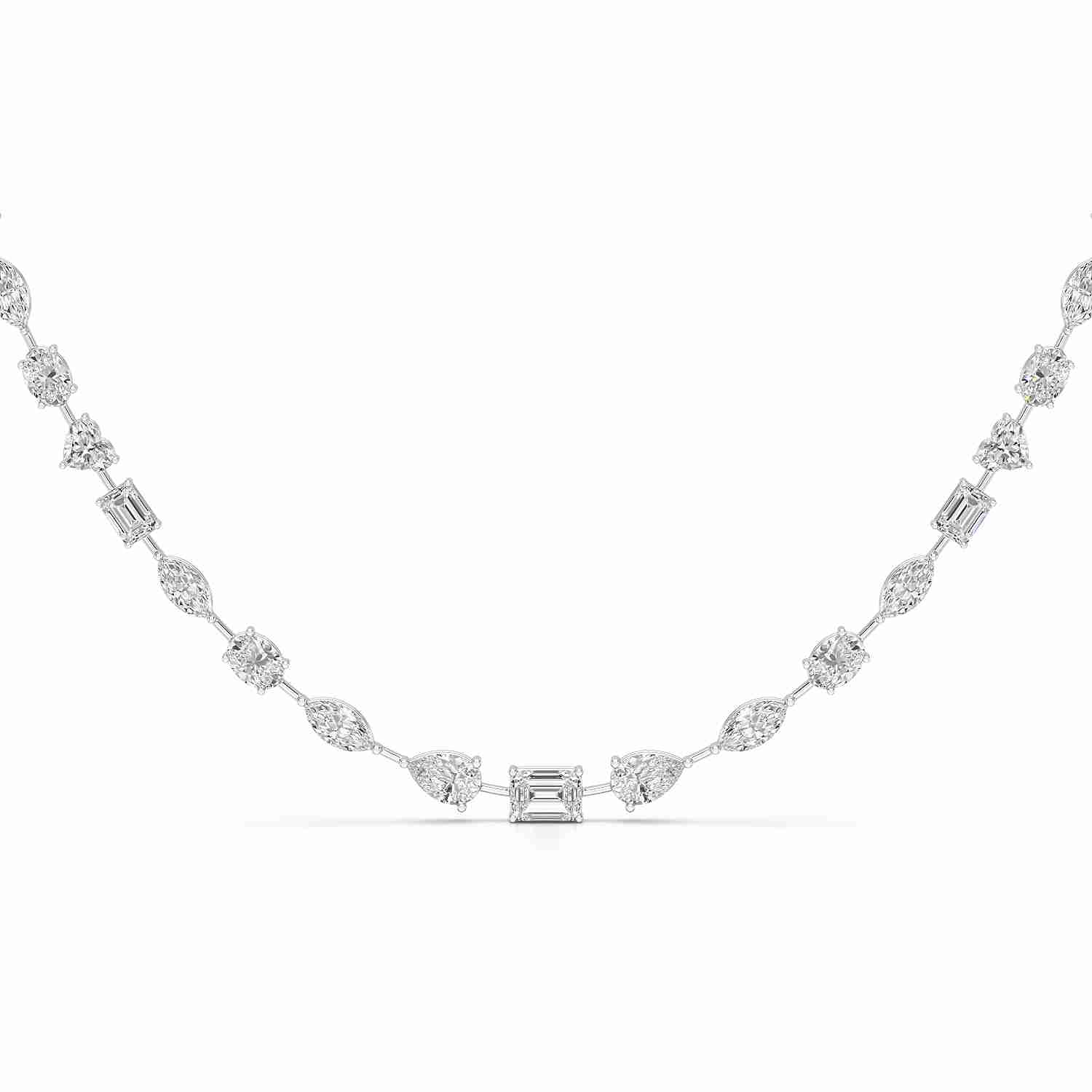 26.26 CT Lab Diamond Emerald Necklace Jama Jewels