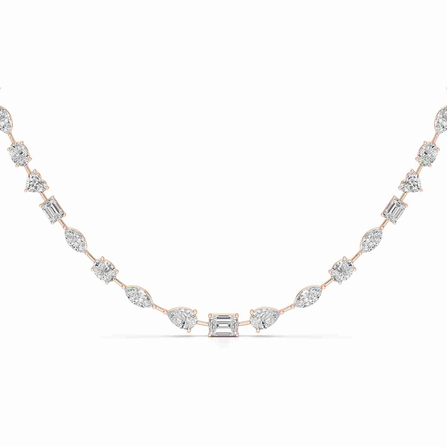 26.26 CT Lab Diamond Emerald Necklace Jama Jewels