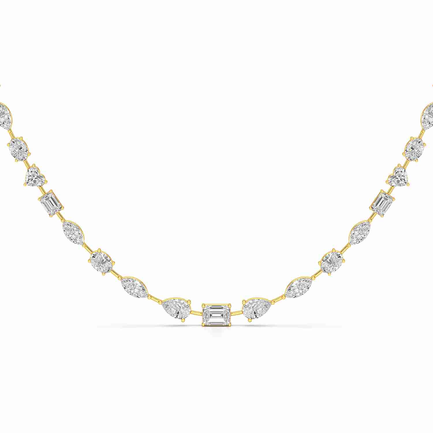 26.26 CT Lab Diamond Emerald Necklace Jama Jewels