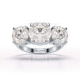 Round Lab Diamond Three Stone 6.07 CT Wedding Ring - Jama Jewels