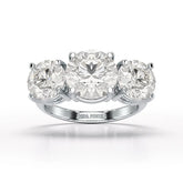 Round Lab Diamond Three Stone 6.07 CT Wedding Ring - Jama Jewels