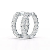 4.9 CT Pear Cut Lab Diamond Hoop Earrings Jama Jewels