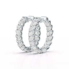 4.9 CT Pear Cut Lab Diamond Hoop Earrings Jama Jewels