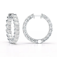 4.9 CT Pear Cut Lab Diamond Hoop Earrings Jama Jewels