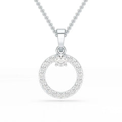 0.71 CT Lab Diamond Round Pendant