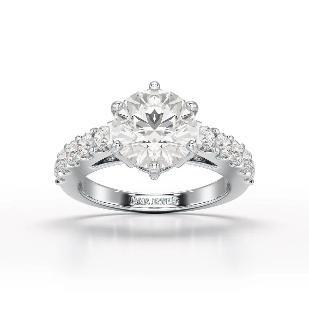 خاتم زفاف من Lab Diamond 3.74 قيراط دائري الشكل - مجوهرات جاما