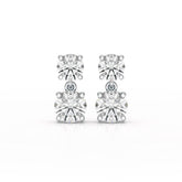 Simple Round Cut 6.34 CT Lab Diamond Drop Earring