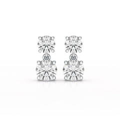 Simple Round Cut 6.34 CT Lab Diamond Drop Earring