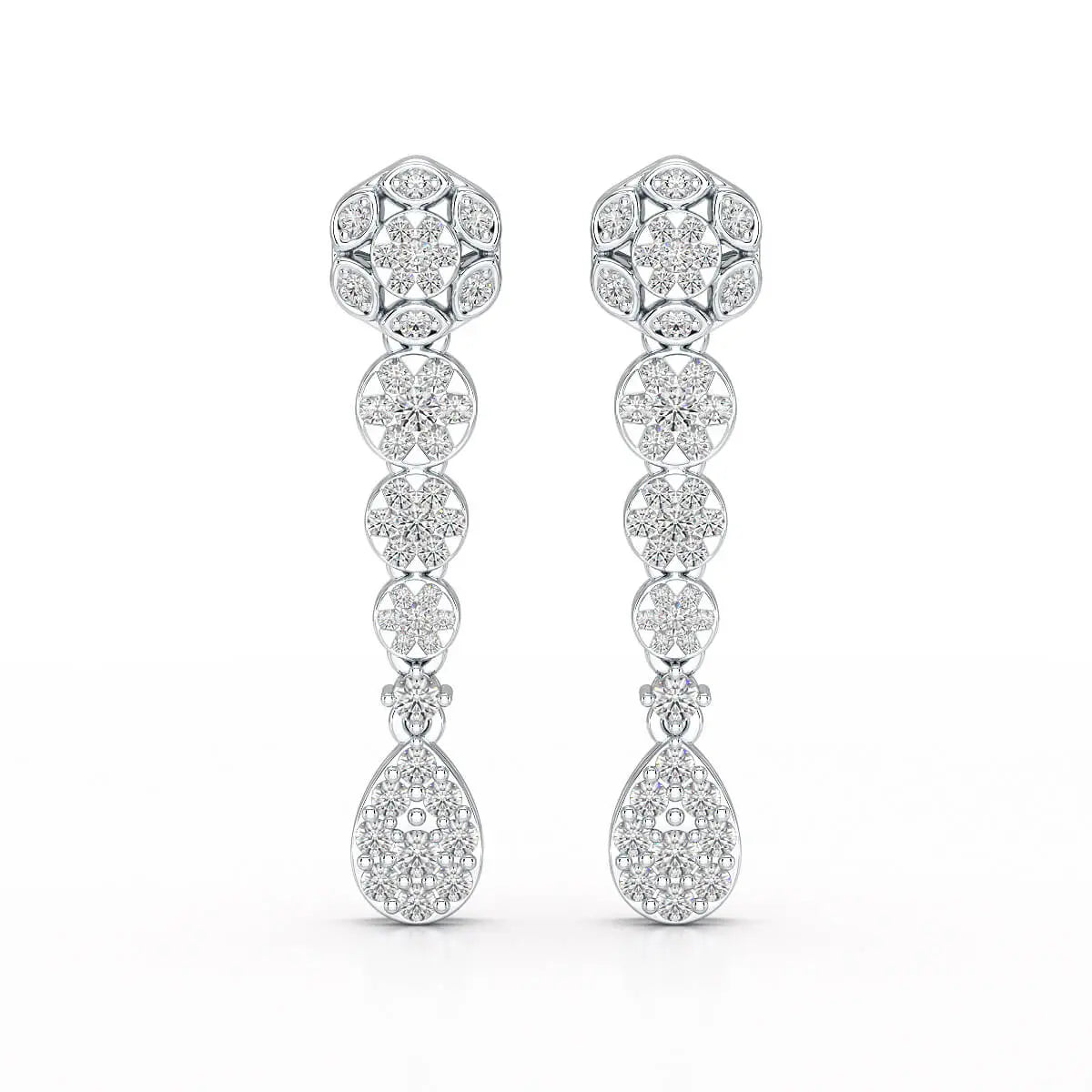 0.83 CT Lab Diamond Teardrop Dangle Earring