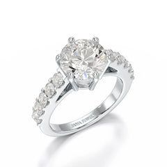 خاتم زفاف من Lab Diamond 3.74 قيراط دائري الشكل - مجوهرات جاما