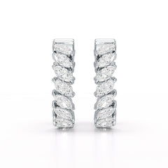 3.4 CT Marquise Cut Lab Diamond Hoop Earrings