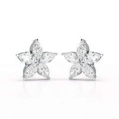3 CT Marquise Cut Lab Diamond Stud Earrings Jama Jewels