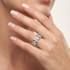3.5 CT Marquise Cut Lab Diamond Rose Petal Full Eternity Ring