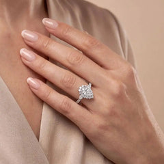 1.9 CT Pear Cut Lab Diamond Engagement Ring