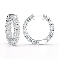 3.9 CT Oval Cut Lab Diamond Hoops Earrings Jama Jewels