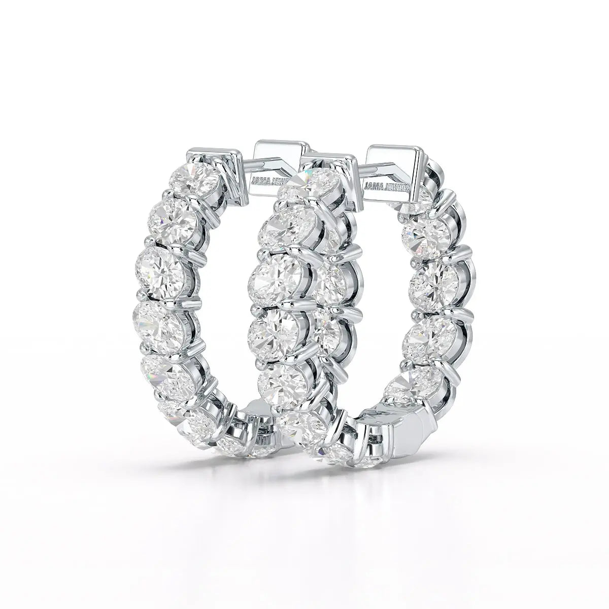 3.9 CT Oval Cut Lab Diamond Hoops Earrings Jama Jewels