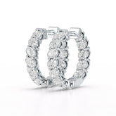 3.9 CT Oval Cut Lab Diamond Hoops Earrings Jama Jewels