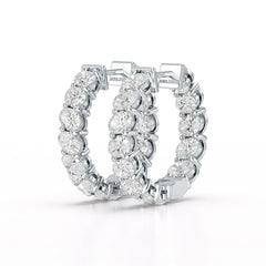 3.9 CT Oval Cut Lab Diamond Hoops Earrings Jama Jewels