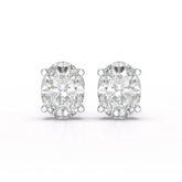 1 CT Oval Pair Solitaire Lab Diamond Stud Earrings