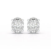 1 CT Oval Pair Solitaire Lab Diamond Stud Earrings