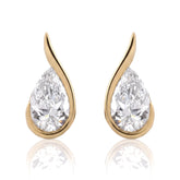 2.05 CT Pear Bezel Bypass Stud Diamond Earrings