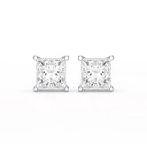 Single Princess Cut Lab Diamond Stud Earrings