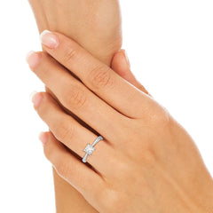 1 Ct Princess Cut Solitaire Lab Diamond Engagement Ring