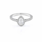 0.80 CT Pear Halo Pavé Diamond Ring