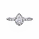 0.80 CT Pear Halo Pavé Diamond Ring