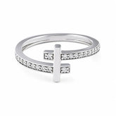 0.15 CT Round T-motif Pavé Diamond Ring