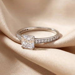 1.30 CT Square Emerald Pavé Diamond Ring Jama Jewels