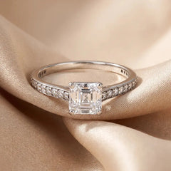 1.30 CT Square Emerald Pavé Diamond Ring Jama Jewels