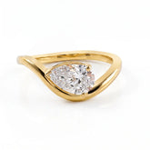 1.05 CT East West Pear Cut Diamond Curve Ring