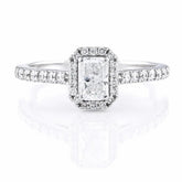 0.80 CT Radiant Halo Diamond Ring