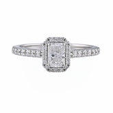 0.80 CT Radiant Halo Diamond Ring